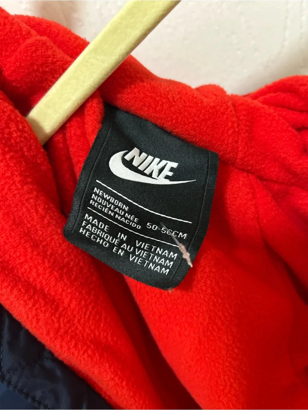 Nike NWOT Navy Puffer Snowsuit zip-up hooded size Newborn